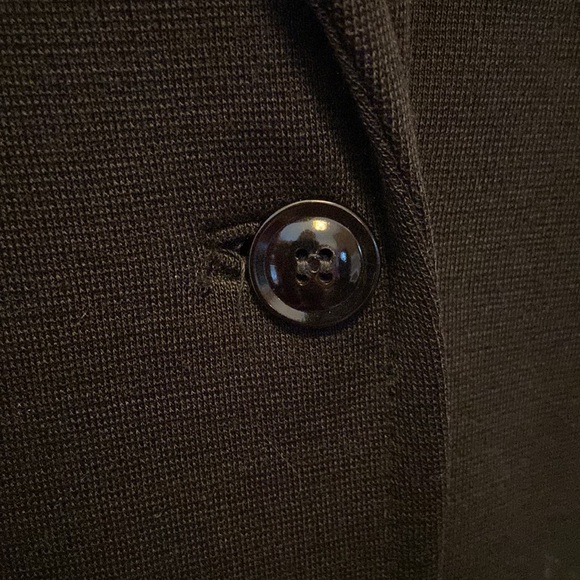 Vintage 1960’s Butte Knit Black Wool Blend Blazer Jacket with Fur Collar - Picture 2 of 15